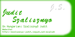 judit szalisznyo business card